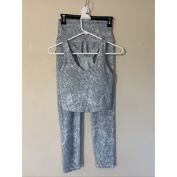 RBX Reebox 2pc Abstract Chevron Activewear Workout Yoga Running Set Women Small - Picture 1 of 11